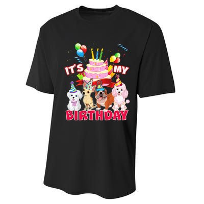 Cute It's My Birthday Dog and Puppy Theme Party Day Costume Performance Sprint T-Shirt