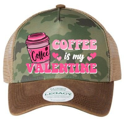 Coffee Is My Valentine Retro Cute Legacy Tie Dye Trucker Hat