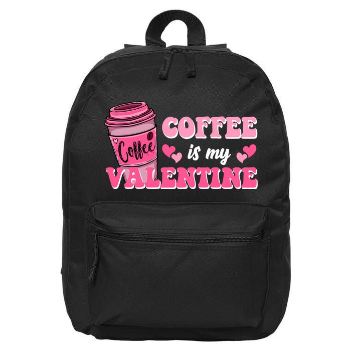 Coffee Is My Valentine Retro Cute 16 in Basic Backpack
