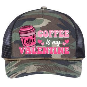 Coffee Is My Valentine Retro Cute Retro Rope Trucker Hat Cap