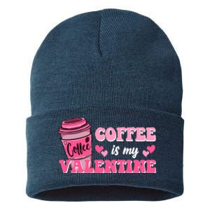 Coffee Is My Valentine Retro Cute Sustainable Knit Beanie