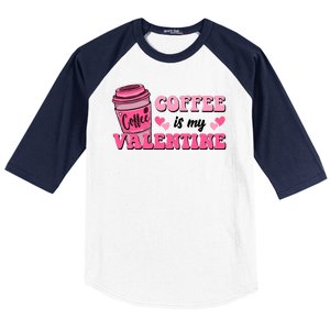 Coffee Is My Valentine Retro Cute Baseball Sleeve Shirt