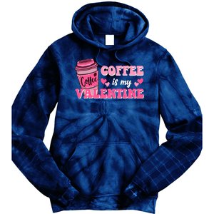 Coffee Is My Valentine Retro Cute Tie Dye Hoodie