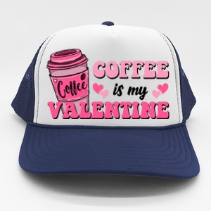 Coffee Is My Valentine Retro Cute Trucker Hat