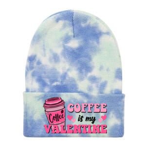 Coffee Is My Valentine Retro Cute Tie Dye 12in Knit Beanie