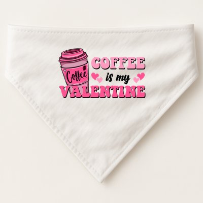 Coffee Is My Valentine Retro Cute USA-Made Doggie Bandana