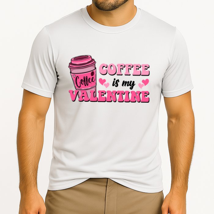 Coffee Is My Valentine Retro Cute Cooling Performance Crew T-Shirt