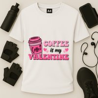 Coffee Is My Valentine Retro Cute Cooling Performance Crew T-Shirt