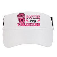 Coffee Is My Valentine Retro Cute Adult Drive Performance Visor