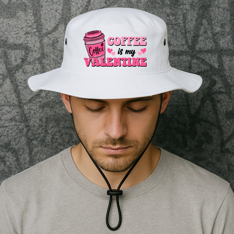 Coffee Is My Valentine Retro Cute Bucket Hat