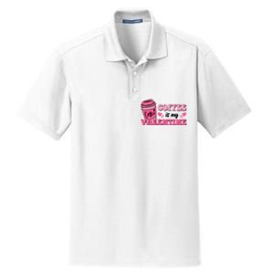 Coffee Is My Valentine Retro Cute Dry Zone Grid Polo