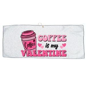 Coffee Is My Valentine Retro Cute Large Microfiber Waffle Golf Towel