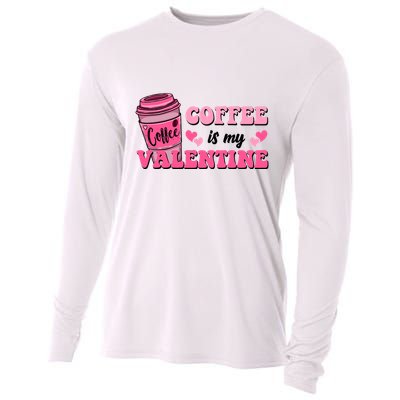 Coffee Is My Valentine Retro Cute Cooling Performance Long Sleeve Crew