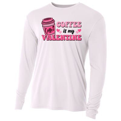 Coffee Is My Valentine Retro Cute Cooling Performance Long Sleeve Crew