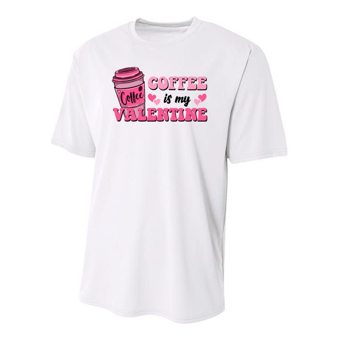 Coffee Is My Valentine Retro Cute Youth Performance Sprint T-Shirt