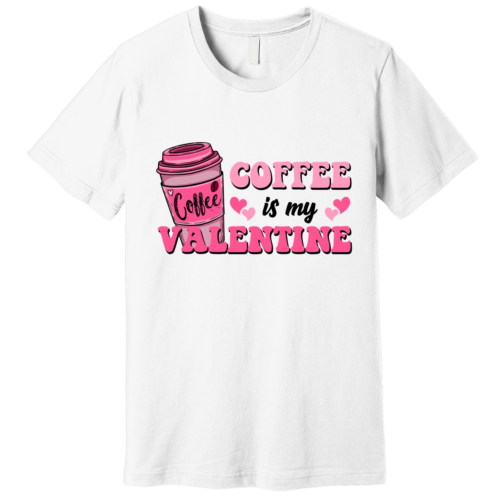 Coffee Is My Valentine Retro Cute Premium T-Shirt