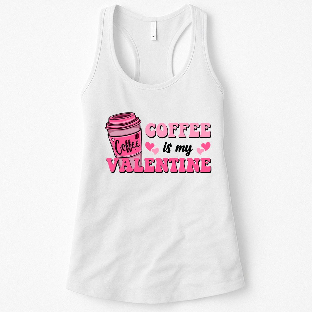 Coffee Is My Valentine Retro Cute Womens Tank Top