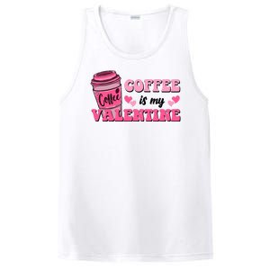 Coffee Is My Valentine Retro Cute PosiCharge Competitor Tank