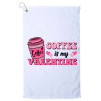 Coffee Is My Valentine Retro Cute Platinum Collection Golf Towel