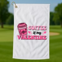 Coffee Is My Valentine Retro Cute Golf Towel