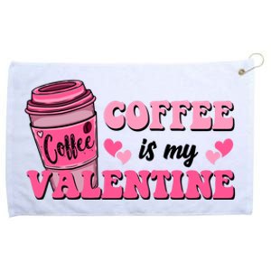 Coffee Is My Valentine Retro Cute Grommeted Golf Towel