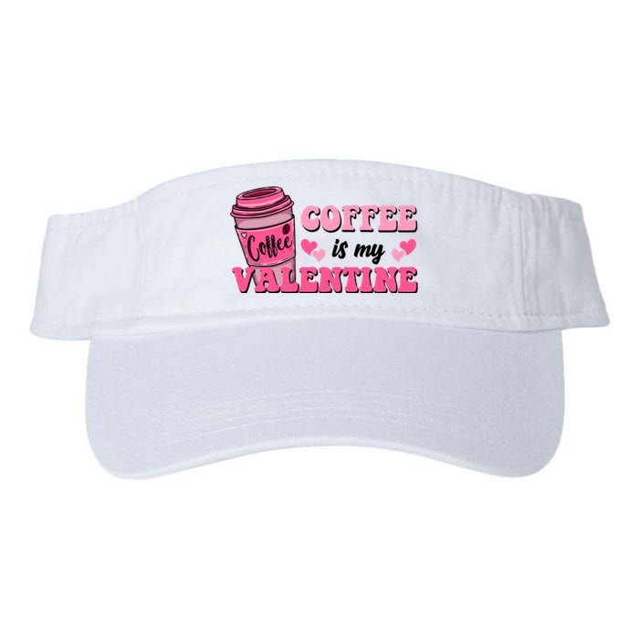 Coffee Is My Valentine Retro Cute Valucap Bio-Washed Visor