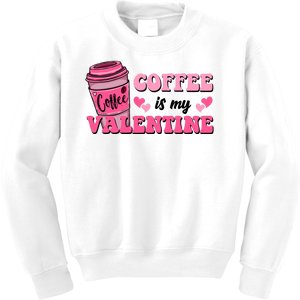 Coffee Is My Valentine Retro Cute Kids Sweatshirt