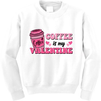 Coffee Is My Valentine Retro Cute Kids Sweatshirt