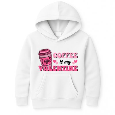 Coffee Is My Valentine Retro Cute Kids Hoodie