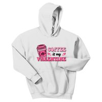 Coffee Is My Valentine Retro Cute Kids Hoodie