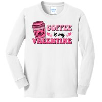 Coffee Is My Valentine Retro Cute Kids Long Sleeve Shirt