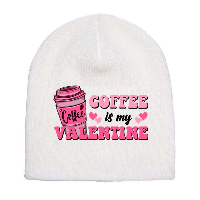 Coffee Is My Valentine Retro Cute Short Acrylic Beanie