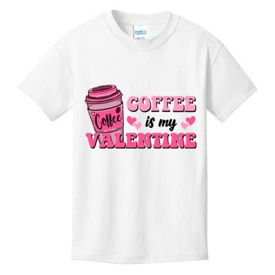 Coffee Is My Valentine Retro Cute Kids T-Shirt