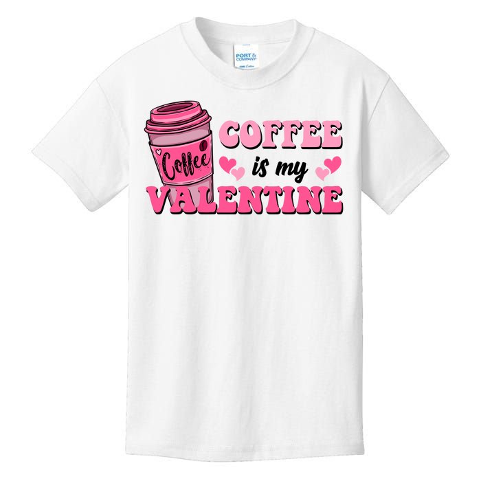 Coffee Is My Valentine Retro Cute Kids T-Shirt