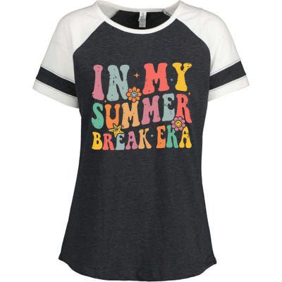 Cute In My Summer Break Era Funny Teacher Last Day Of School Enza Ladies Jersey Colorblock Tee