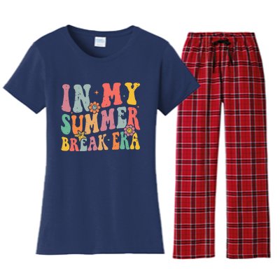 Cute In My Summer Break Era Funny Teacher Last Day Of School Women's Flannel Pajama Set