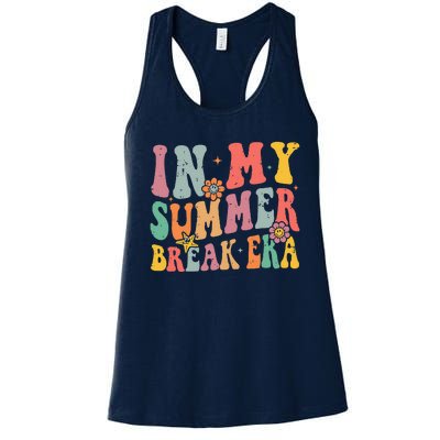 Cute In My Summer Break Era Funny Teacher Last Day Of School Women's Racerback Tank