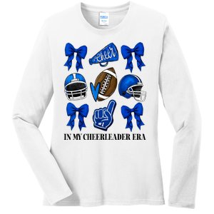 Cheer In My Cheerleader Era Cheer Coquette Football Gift Ladies Long Sleeve Shirt