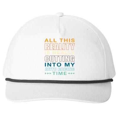 Cutting Into My Auto Racing Time Car Racing Adventure Sports Cool Gift Snapback Five-Panel Rope Hat