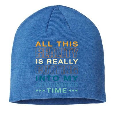 Cutting Into My Auto Racing Time Car Racing Adventure Sports Cool Gift Sustainable Beanie