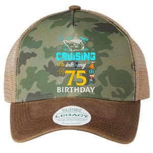 Cruising Into My 75 Year Old Birthday Squad 75th Cruise Bday Legacy Tie Dye Trucker Hat