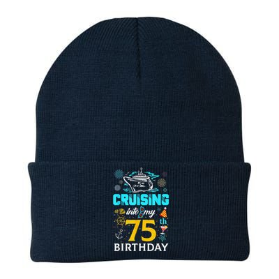 Cruising Into My 75 Year Old Birthday Squad 75th Cruise Bday Knit Cap Winter Beanie