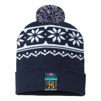 Cruising Into My 75 Year Old Birthday Squad 75th Cruise Bday USA-Made Snowflake Beanie