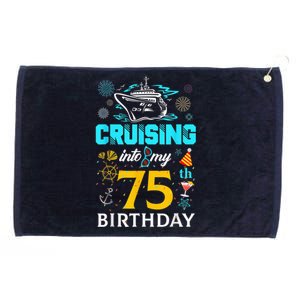 Cruising Into My 75 Year Old Birthday Squad 75th Cruise Bday Grommeted Golf Towel