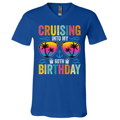 Cruising Into My 60th Birthday Family Cruise 60 Birthday V-Neck T-Shirt