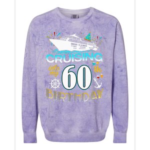 Cruising Into My 60 Year Old Birthday Crew 60th Cruise Bday Colorblast Crewneck Sweatshirt