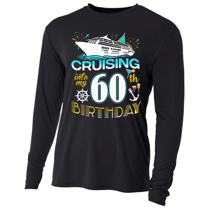 Cruising Into My 60 Year Old Birthday Crew 60th Cruise Bday Cooling Performance Long Sleeve Crew