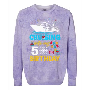 Cruising Into My 50 Year Old Birthday Party 50th BDay Colorblast Crewneck Sweatshirt