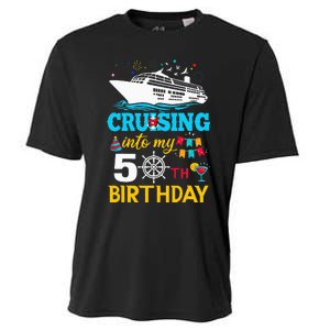 Cruising Into My 50 Year Old Birthday Party 50th BDay Cooling Performance Crew T-Shirt