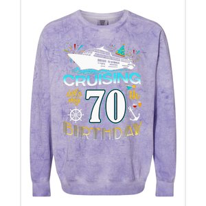 Cruising Into My 70 Year Old Birthday Crew 70th Cruise Bday Colorblast Crewneck Sweatshirt